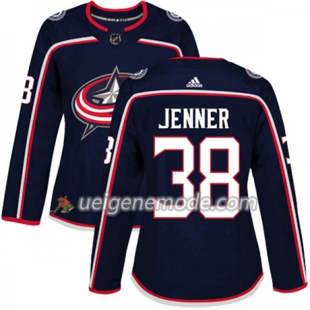 Dame Eishockey Columbus Blue Jackets Trikot Boone Jenner 38 Adidas 2017-2018 Marineblau Authentic